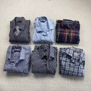 Bundle Lot x6 Button Down Dress Shirts Long Sleeve Sz S/M Tommy, Le 31, Polo Re